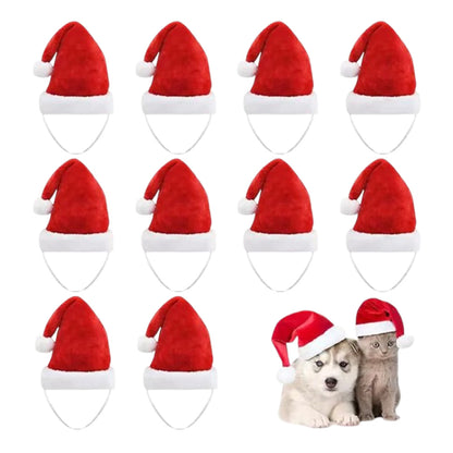 Pet Santa Hat For Puppy Kitten Small Cats & Dogs 10 Pcs