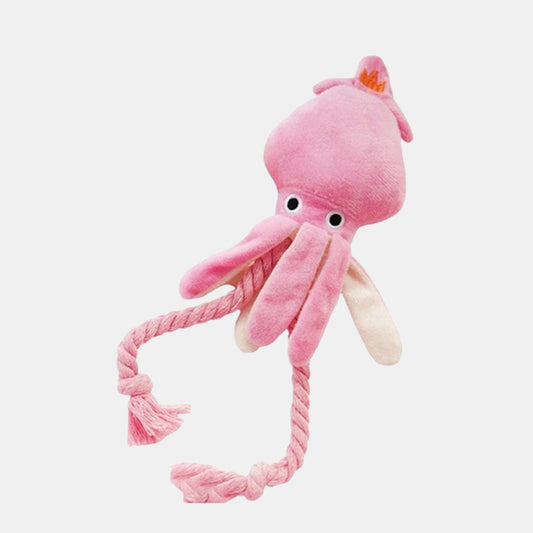 Cartoon Octopus Squeak Dog & Cat Chew Toy