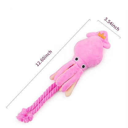 Cartoon Octopus Squeak Dog & Cat Chew Toy