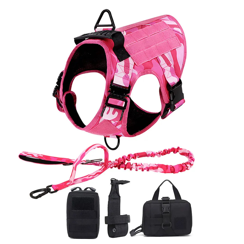 Pink Harness Set For Large Medium Dogs