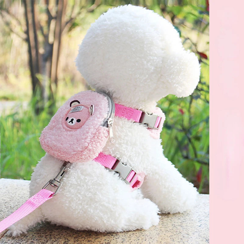 Cartoon Bear Dog and Cat Harness & Leash