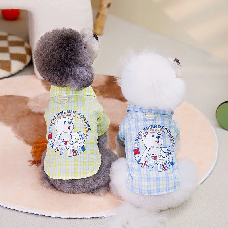 Plaid Cardigan Pet Shirt - Puppy & Teddy Dog Clothes