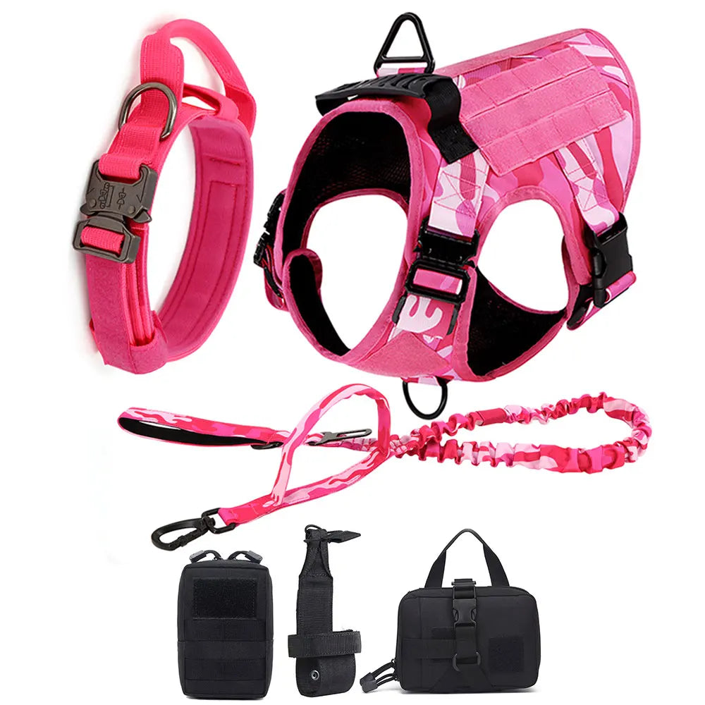 Pink Harness Set For Large Medium Dogs