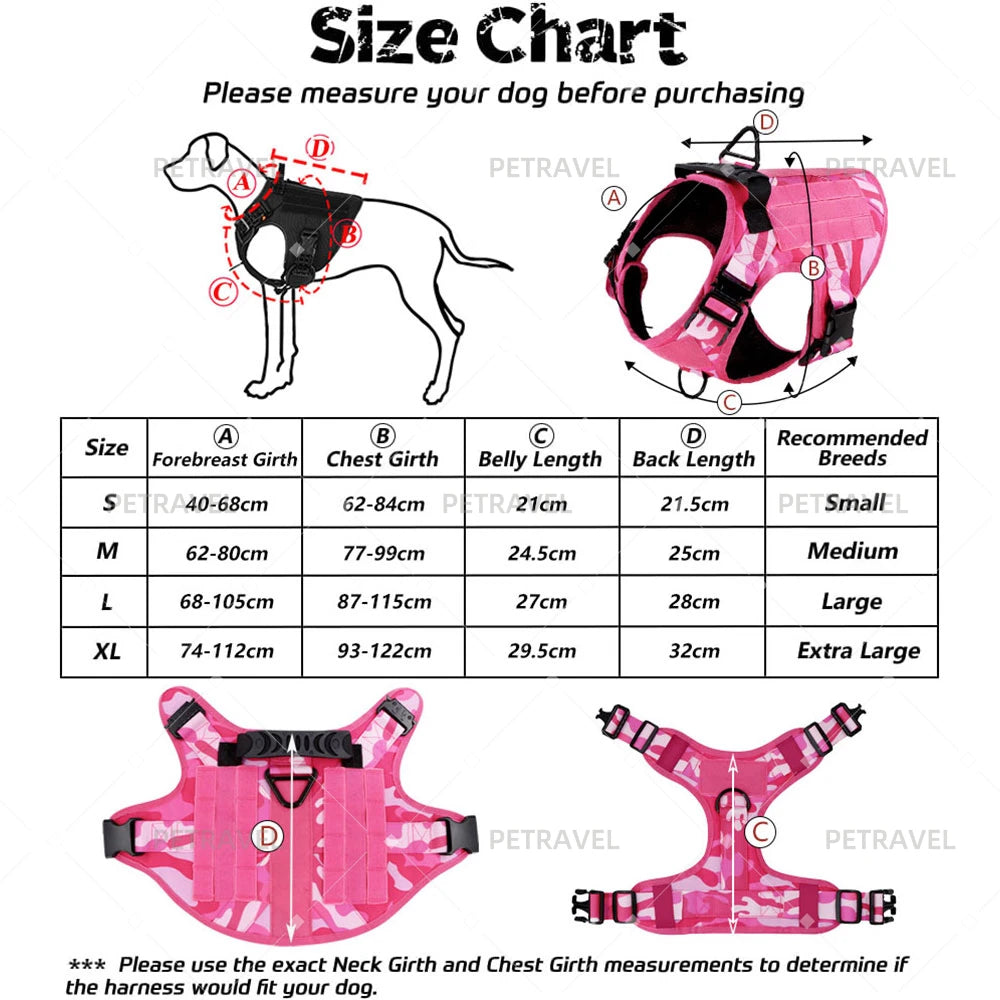 Pink Harness Set For Large Medium Dogs