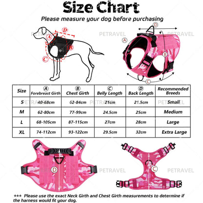 Pink Harness Set For Large Medium Dogs