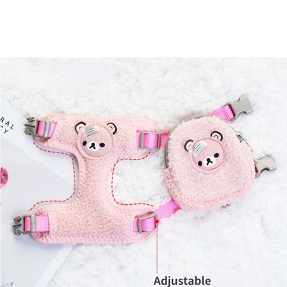 Cartoon Bear Dog and Cat Harness & Leash