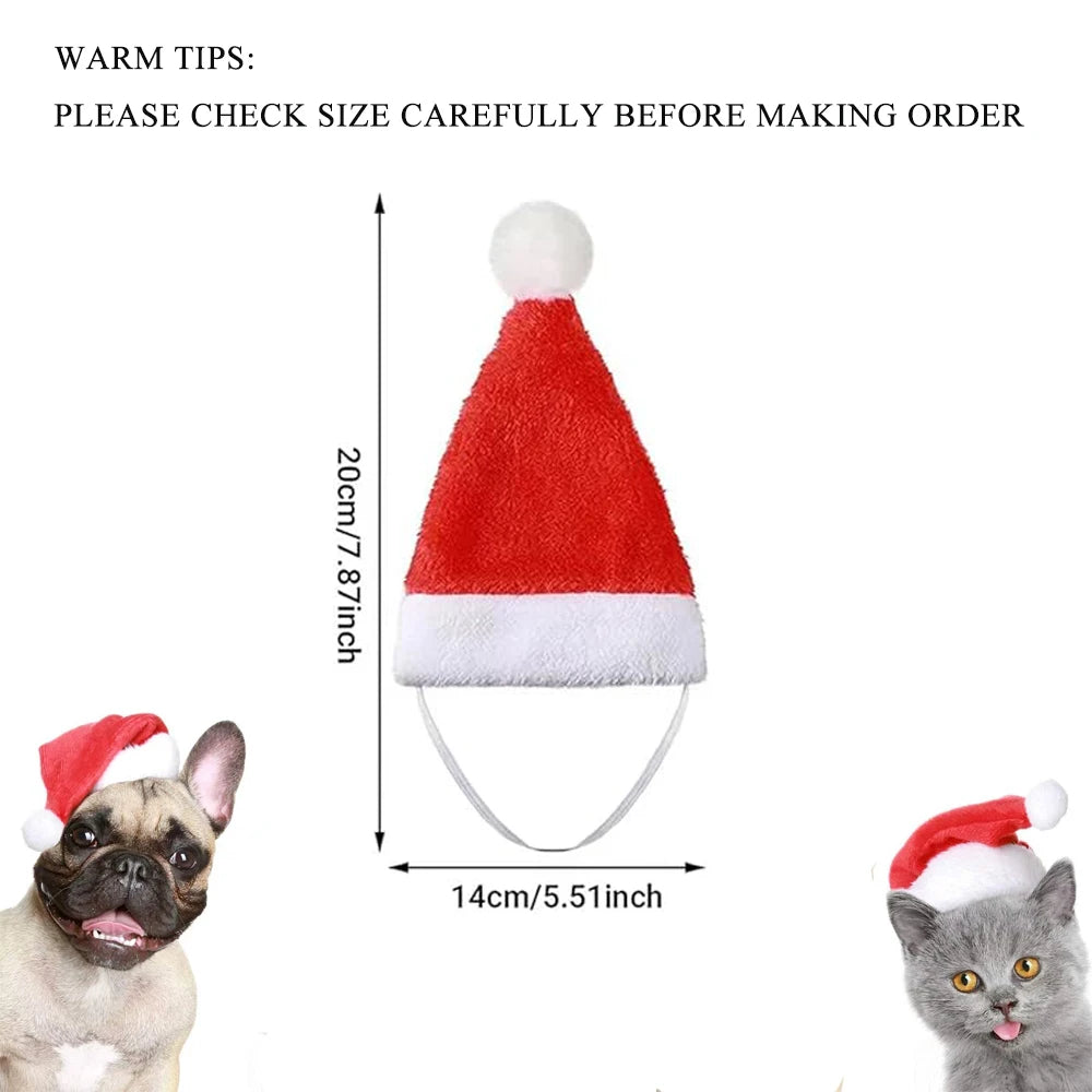 Pet Santa Hat For Puppy Kitten Small Cats & Dogs 10 Pcs